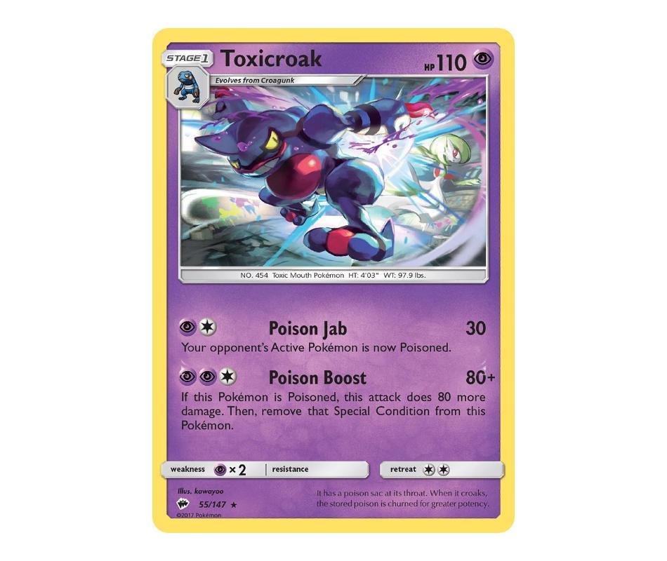 Pokemon: Toxicroak 55/147 - Burning Shadows | Romulus Games