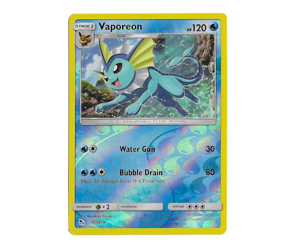 Pokemon: Vaporeon 18/68 (Reverse Holo) - Hidden Fates | Romulus Games