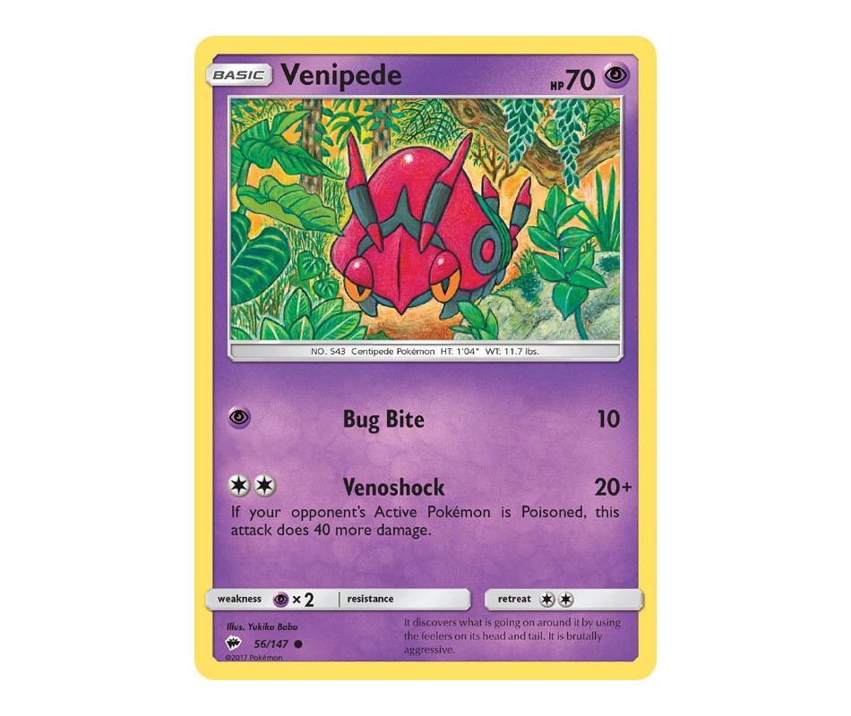 Pokemon: Venipede 56/147 - Burning Shadows | Romulus Games