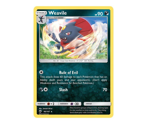 Pokemon: Weavile 86/147 - Burning Shadows | Romulus Games