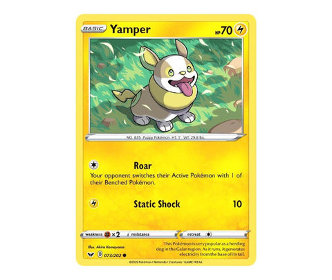 Pokemon: Yamper 073/202 - Sword & Shield | Romulus Games