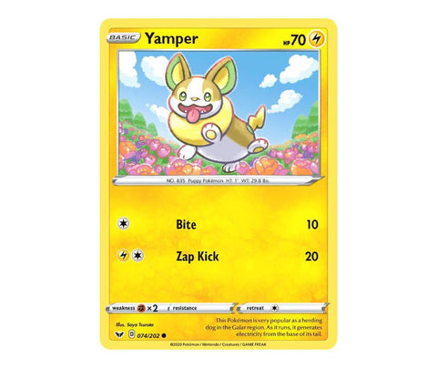 Pokemon: Yamper 074/202 - Sword & Shield | Romulus Games